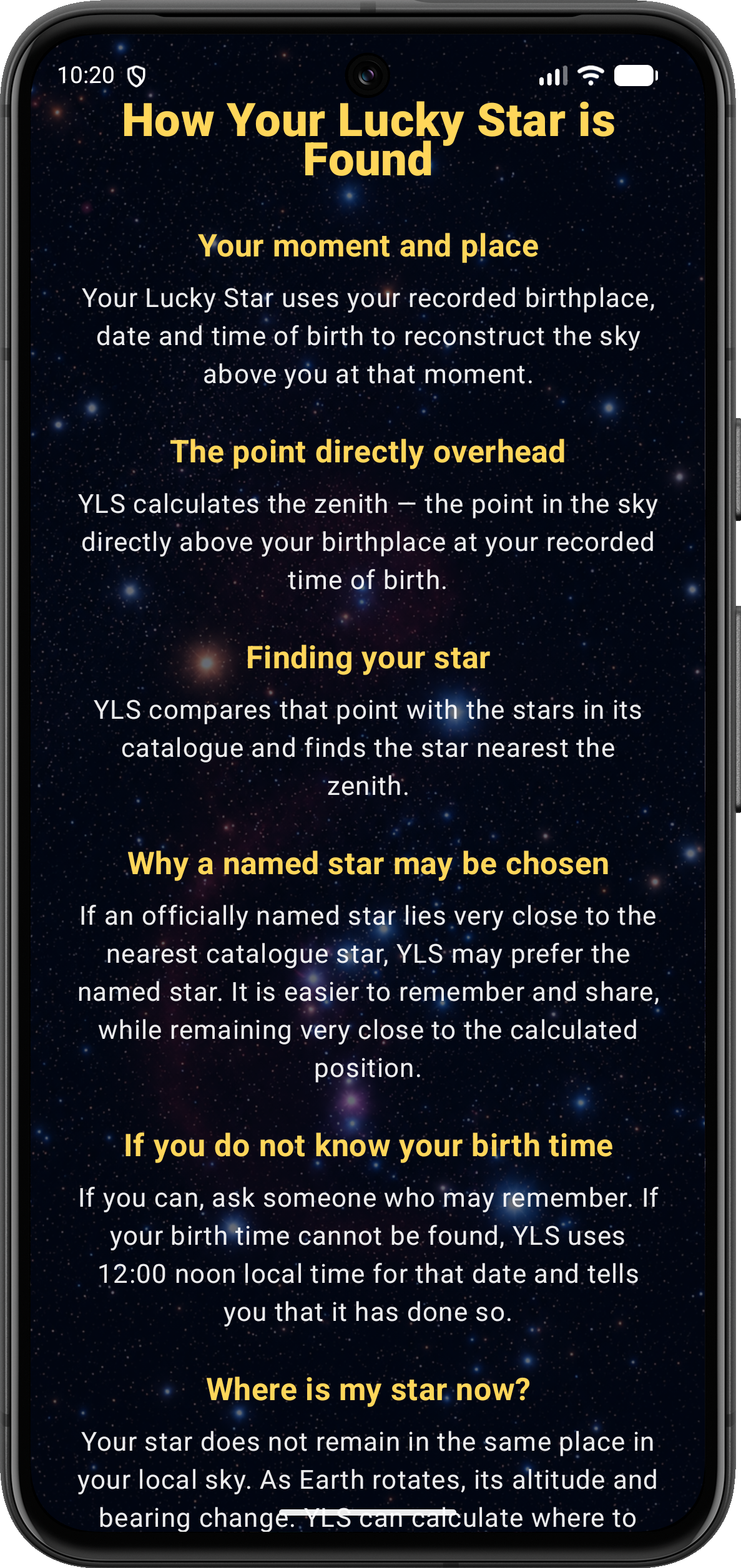 How Your Lucky Star is found